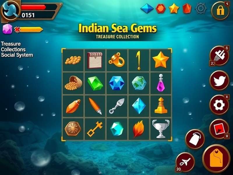 Indian Seas Gems social features and crew system